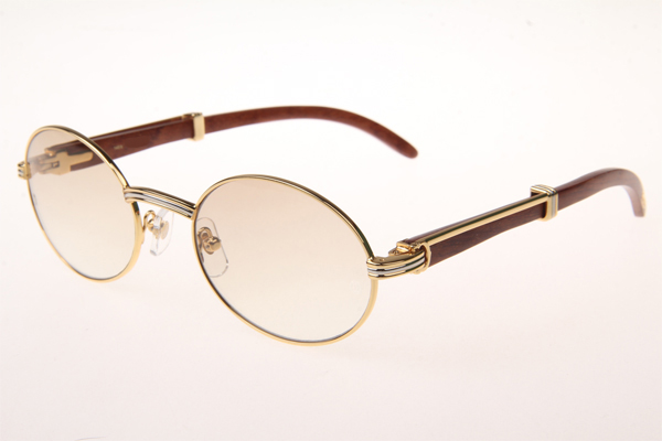 CT 7550178 55-22 Wood Sunglasses In Gold Brown