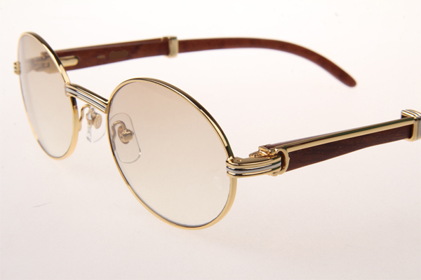 CT 7550178 55-22 Wood Sunglasses In Gold Brown