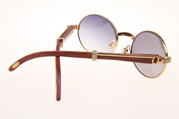 CT 7550178 55-22 Wood Sunglasses In Gold Grey