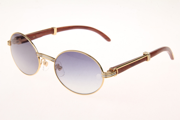 CT 7550178 55-22 Wood Sunglasses In Gold Grey