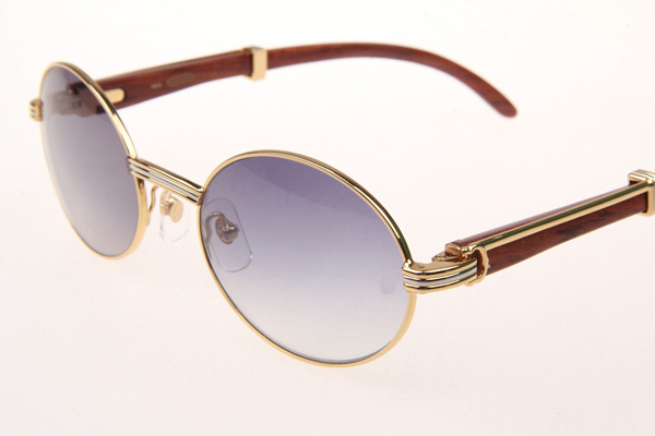 CT 7550178 55-22 Wood Sunglasses In Gold Grey