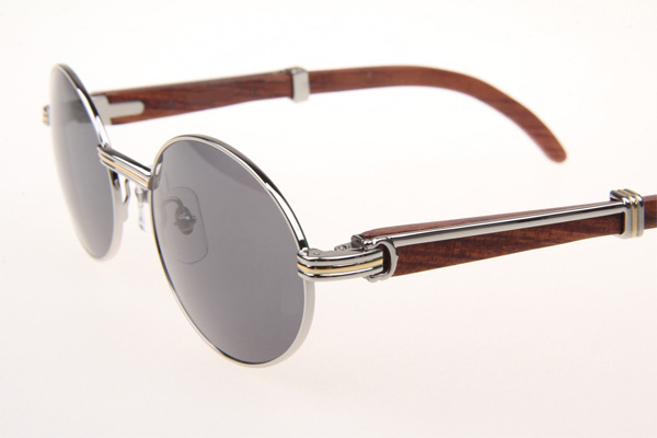 CT 7550178 55-22 Wood Sunglasses In Silver All Grey