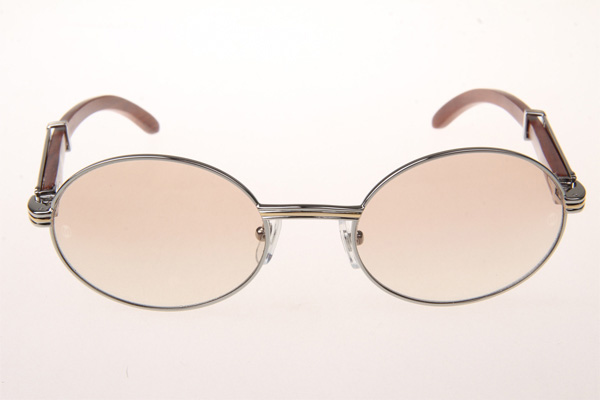 CT 7550178 55-22 Wood Sunglasses In Silver Brown