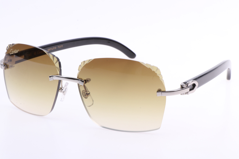 CT 8300818 Engrave Lens Black Buffalo Sunglasses In Silver Brown