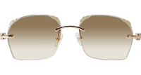 CT 8300818 Engrave Lens Green Wood Sunglasses In Gold Brown