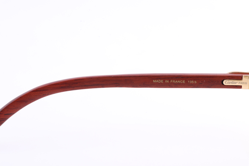 CT 8300818 Engrave Lens Wood Sunglasses In Gold Brown