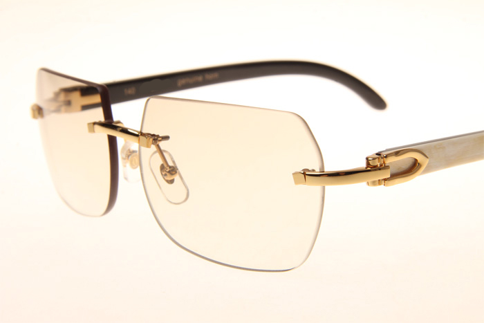 CT 8300818 White Mix Black Buffalo Sunglasses In Gold Gradient Brown
