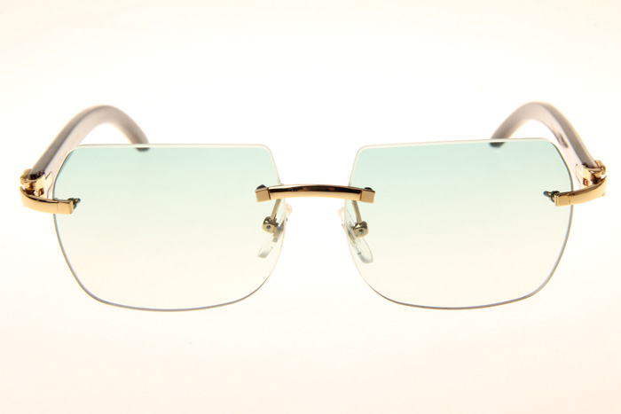 CT 8300818 White Mix Black Buffalo Sunglasses In Gold Gradient Green