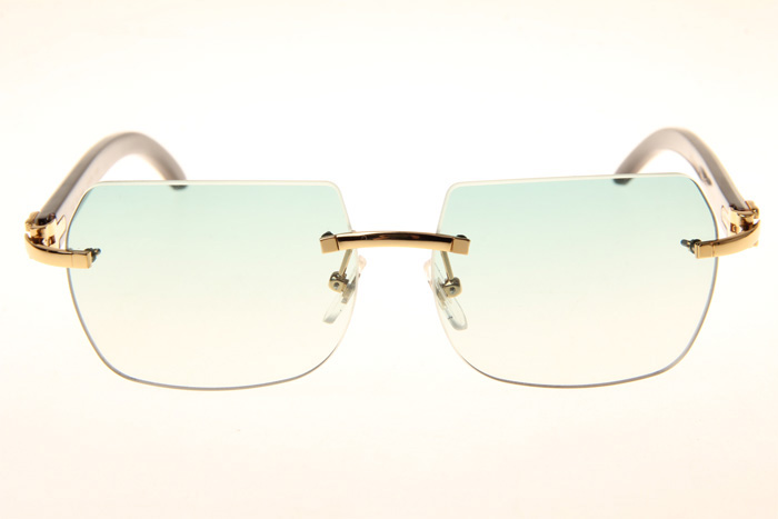 CT 8300818 White Mix Black Buffalo Sunglasses In Gold Gradient Green