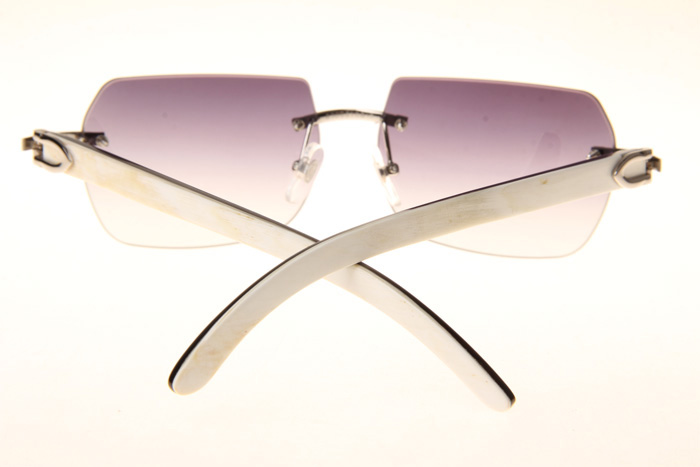 CT 8300818 White Mix Black Buffalo Sunglasses In Silver Gradient Grey