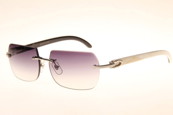 CT 8300818 White Mix Black Buffalo Sunglasses In Silver Gradient Grey