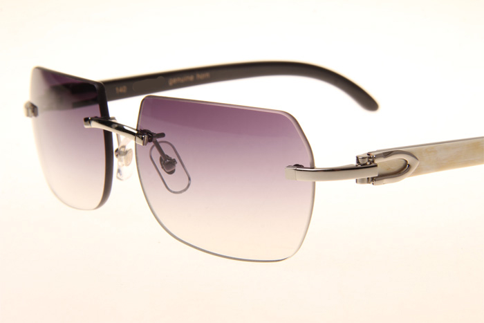 CT 8300818 White Mix Black Buffalo Sunglasses In Silver Gradient Grey