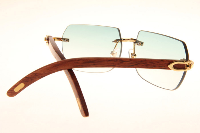 CT 8300818 Wood Sunglasses In Gold Gradient Green