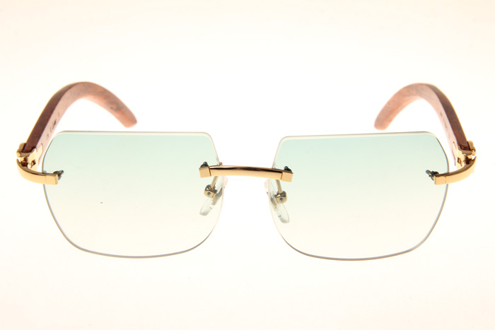 CT 8300818 Wood Sunglasses In Gold Gradient Green