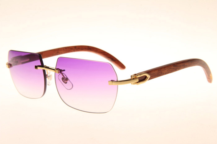 CT 8300818 Wood Sunglasses In Gold Gradient Purple