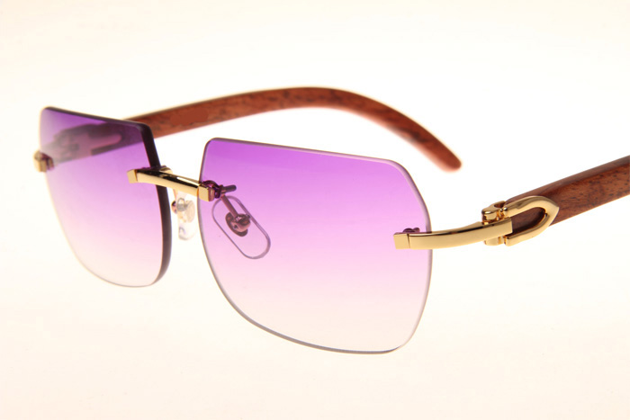 CT 8300818 Wood Sunglasses In Gold Gradient Purple