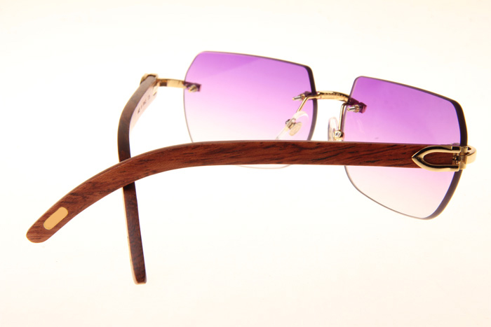 CT 8300818 Wood Sunglasses In Gold Gradient Purple