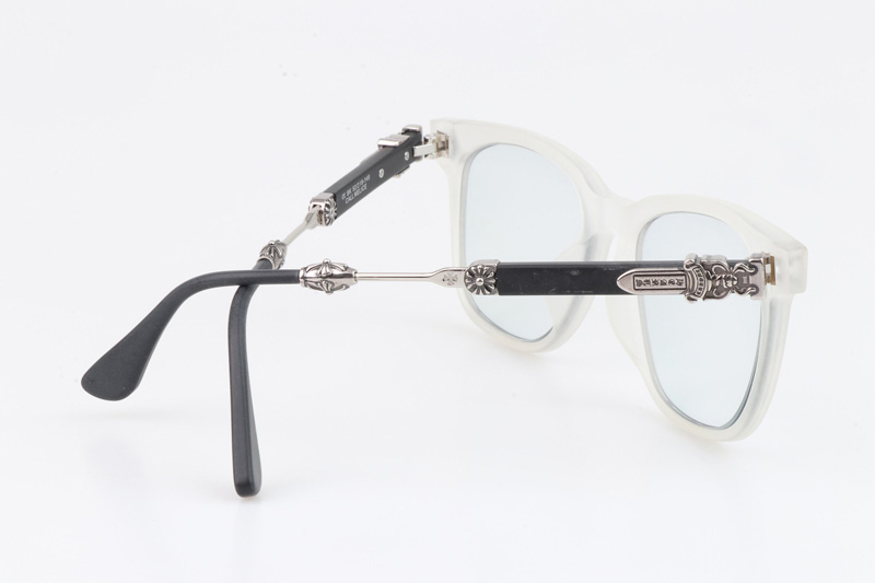 Call Melice Eyeglasses White Black Silver