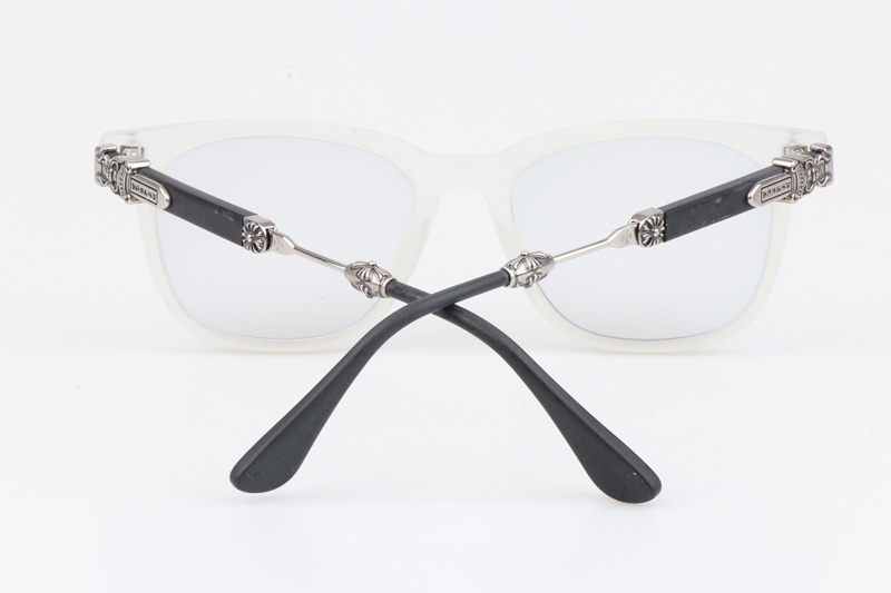 Call Melice Eyeglasses White Black Silver