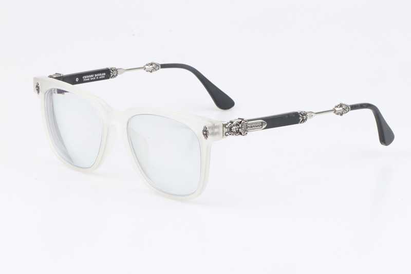 Call Melice Eyeglasses White Black Silver