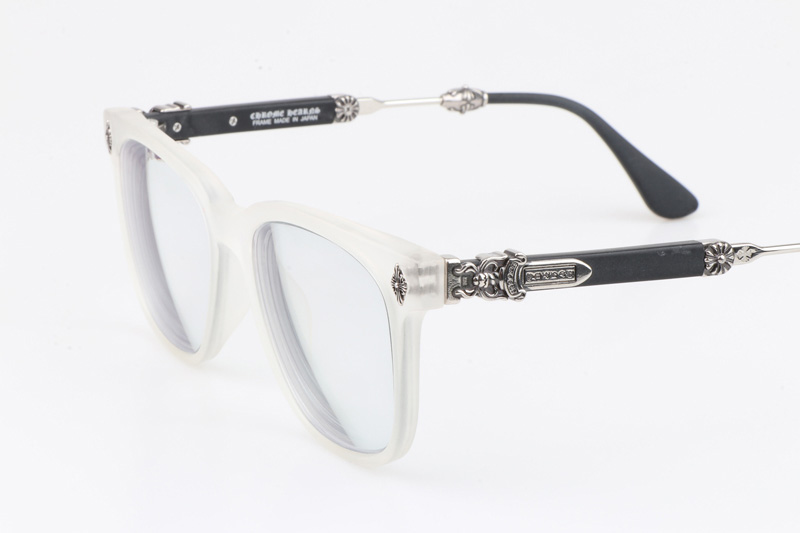 Call Melice Eyeglasses White Black Silver