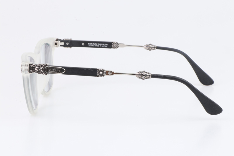 Call Melice Eyeglasses White Black Silver