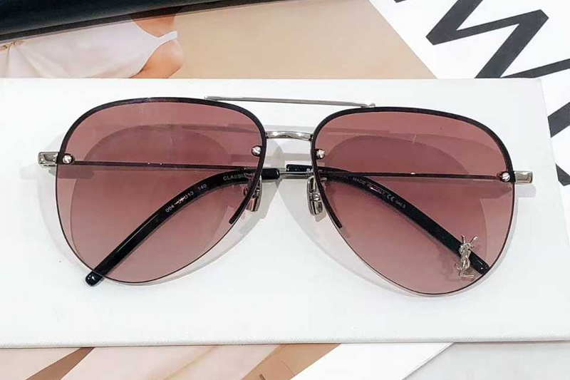 Classic 11M Sunglasses Silver Gradient Pink