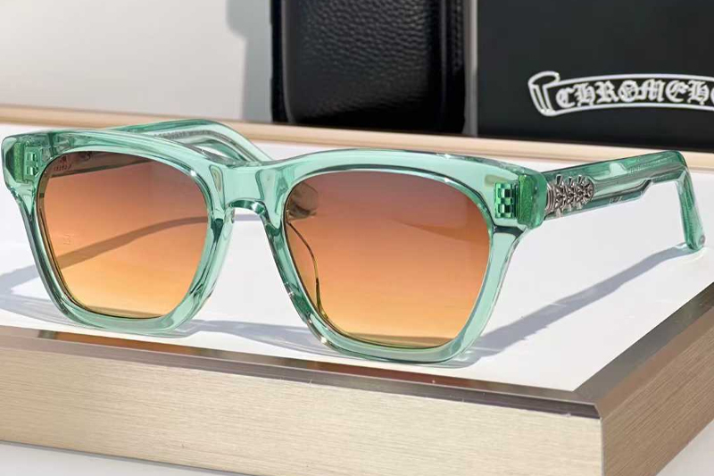 Clitterati Sunglasses Transparent Green Gradient Brown