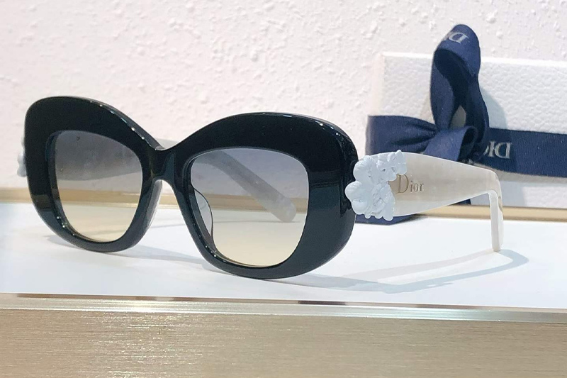 Clover S3F Sunglasses Black White Gradient Gray