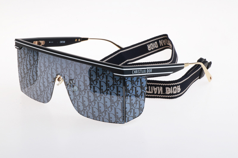 Club M1U Sunglasses Black Silver Logo