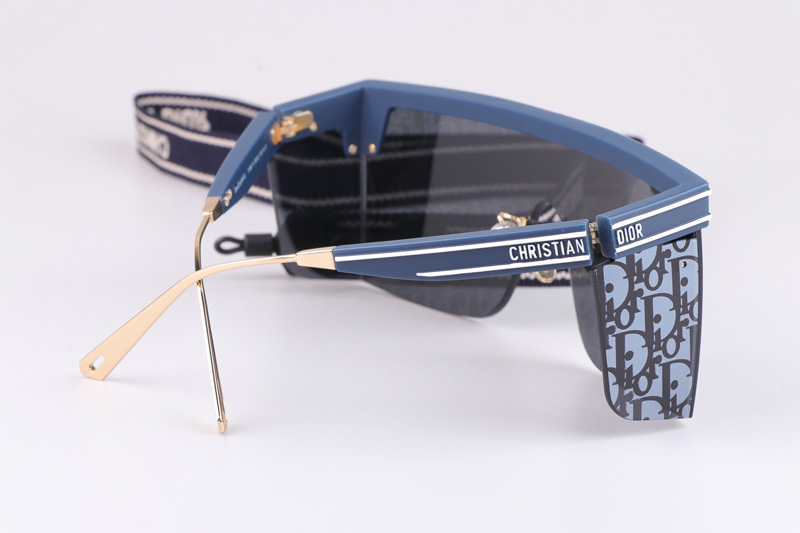 Club M1U Sunglasses Blue Silver Logo