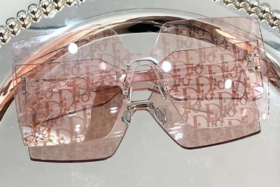 Club M5U Sunglasses Transparent Pink Logo