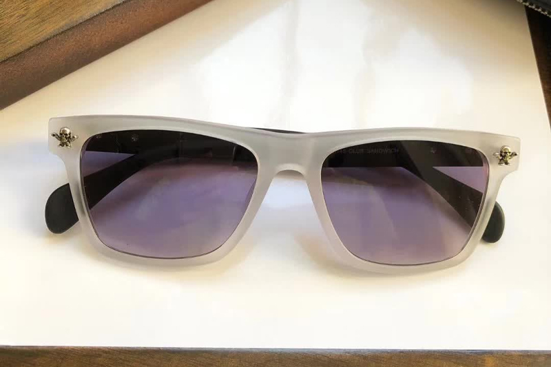 Club Sandwich Sunglasses White Black Gradient Gray