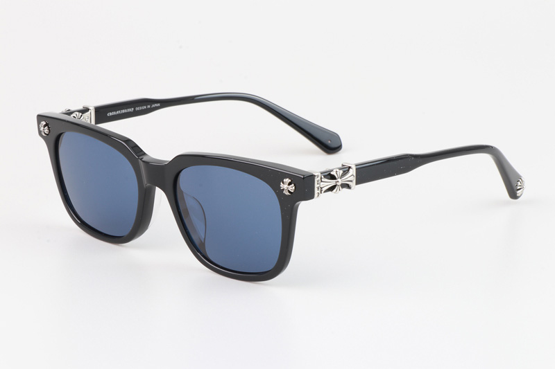 Cox Ucker Sunglasses Black Silver Blue