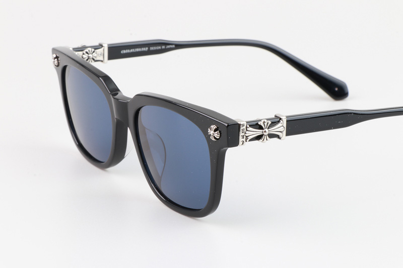 Cox Ucker Sunglasses Black Silver Blue