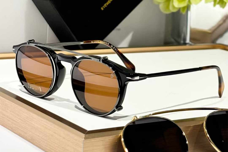 DB1003GCS Sunglasses Black Silver Brown