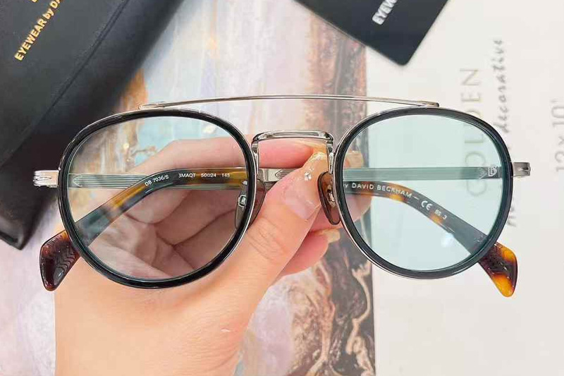 DB7036S Sunglasses Black Silver Green