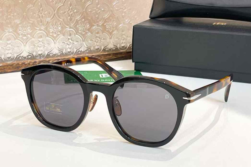 DB7058FS Sunglasses Black Tortoise Gray