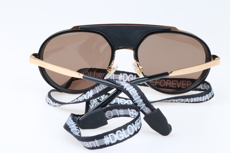 DG2210 Sunglasses In Black Gold Gradient Brown
