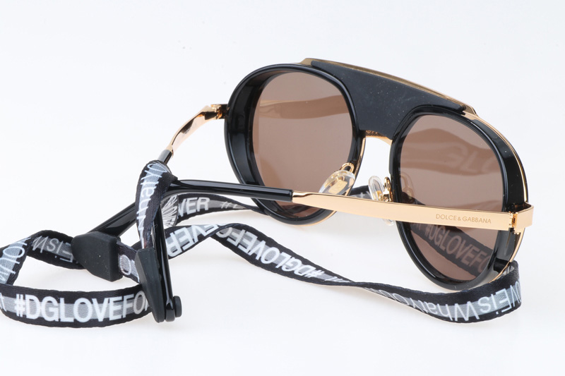 DG2210 Sunglasses In Black Gold Gradient Brown