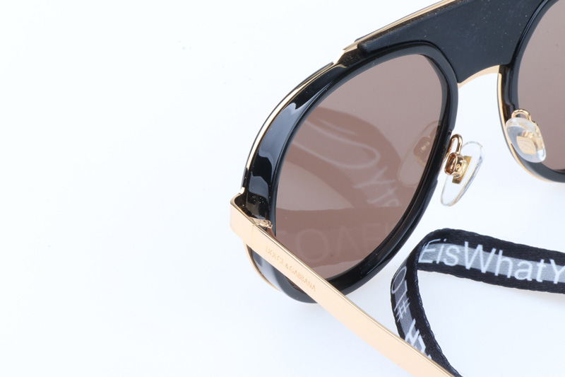 DG2210 Sunglasses In Black Gold Gradient Brown