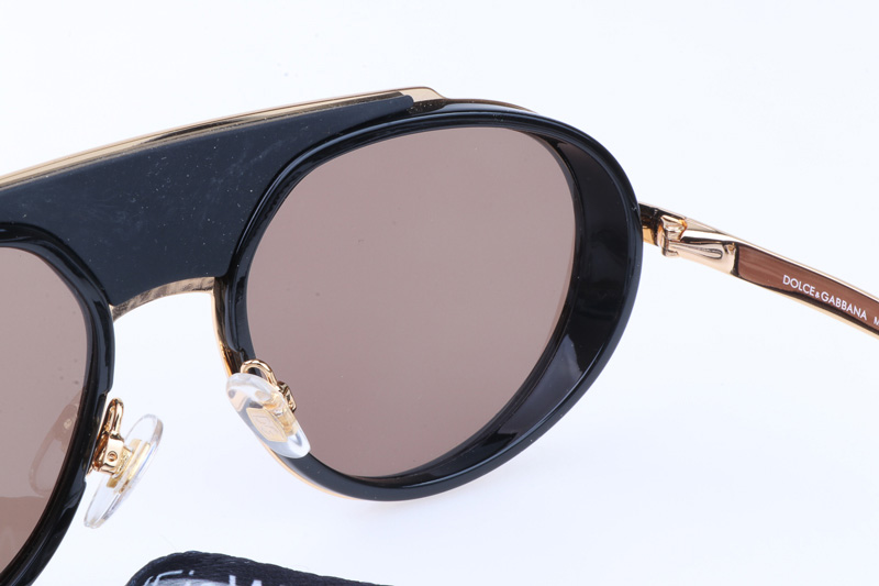 DG2210 Sunglasses In Black Gold Gradient Brown