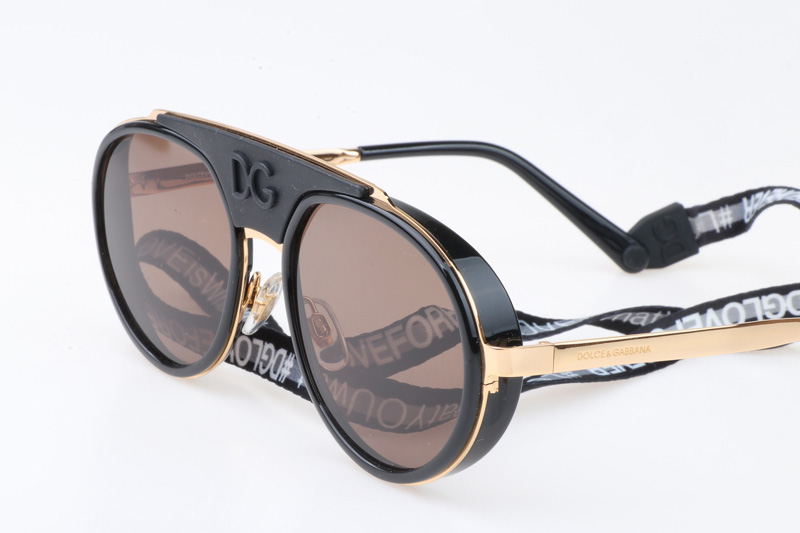 DG2210 Sunglasses In Black Gold Gradient Brown