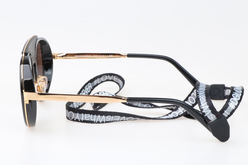 DG2210 Sunglasses In Black Gold Gradient Brown