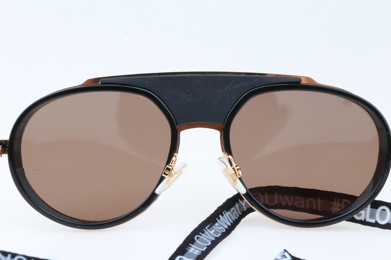 DG2210 Sunglasses In Black Gold Gradient Brown