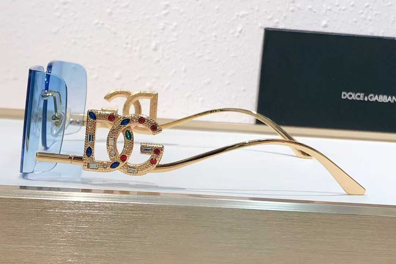 DG4499 Sunglasses Gold Gradient Blue