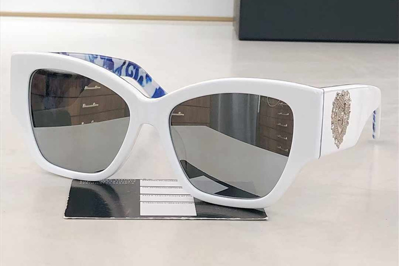 DG6680 Sunglasses White Silver Mirror
