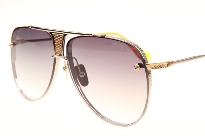 DT Decade Two Sunglasses In Silver Gold Gradient Grey