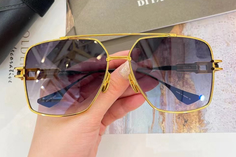 DT GRAND EMPERIK DTS159 Sunglasses In Gold Black Gradient Grey