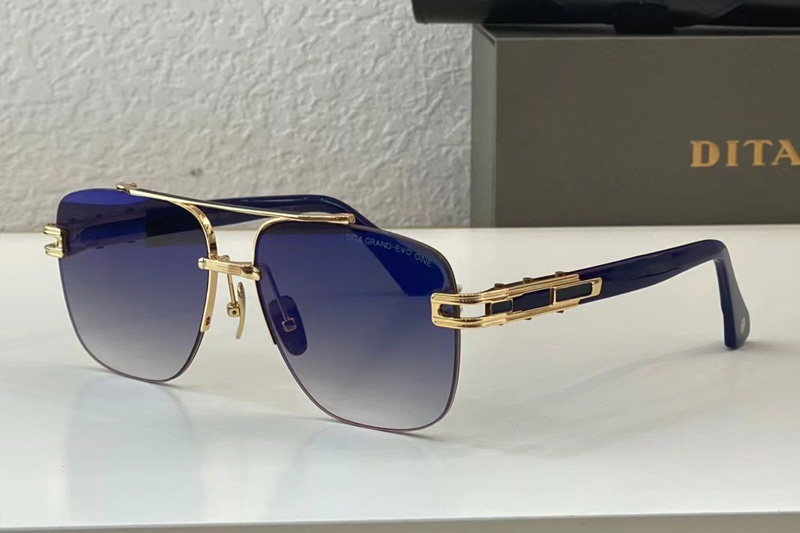 DT GRAND EVO ONE Sunglasses In Gold Blue Gradient Blue
